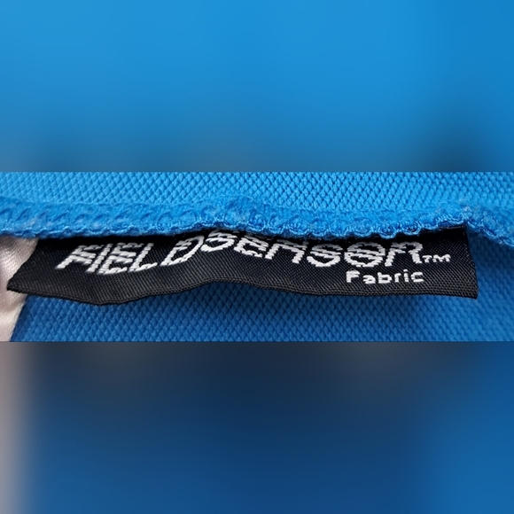 J. Lindeberg Mens Golf Polo Shirt Fieldsensor Fabric Asymmetrical Zip Blue Large - Picture 4 of 16